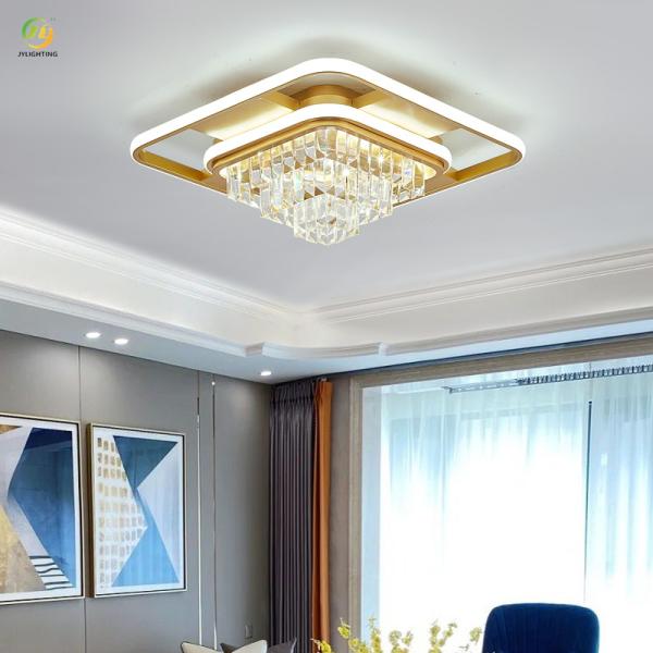 JYLIGHTING Living Room Rectangular Crystal Lamp Simple Modern Bedroom LED Dining Room Light Luxury Atmospheric Ceiling Light