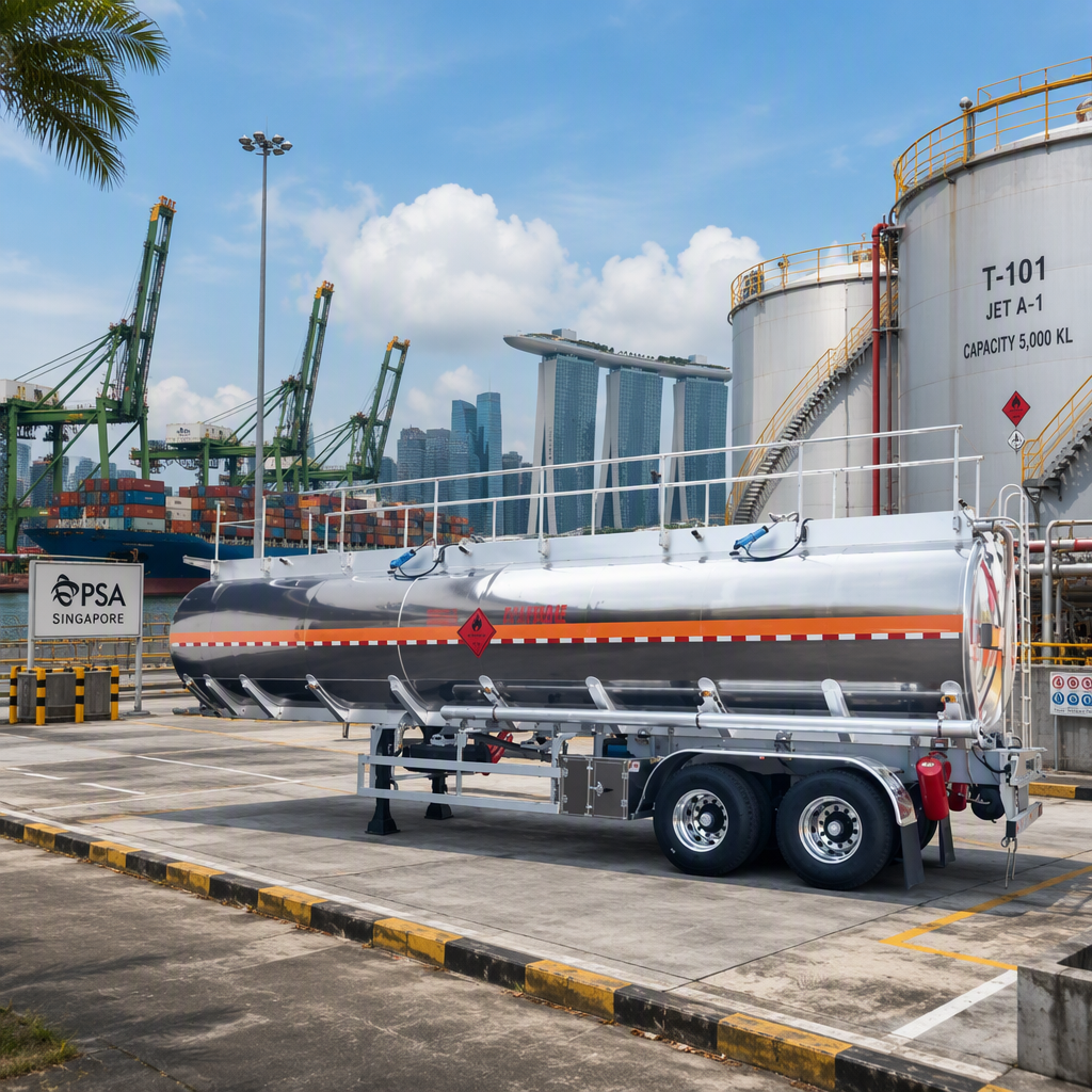 Carbon Steel Oil Tank Semi-Trailer Dual Axle, 33000L/38000L Capacity for Diesel & Gasoline Transport