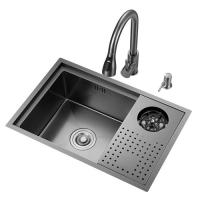 Acero inoxidable 201 304 Cubo de cocina de doble cuenco