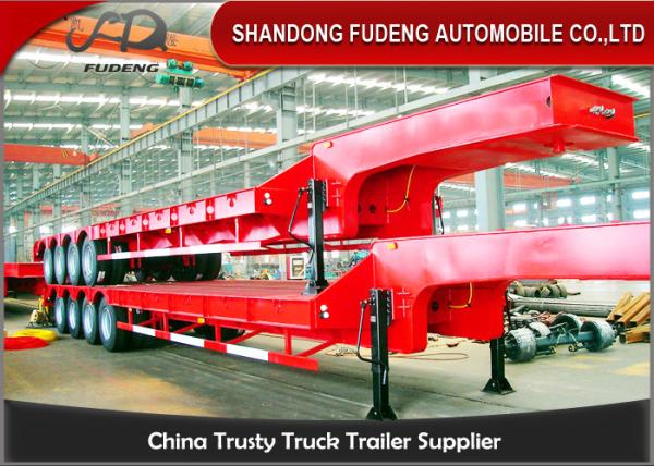 Four Axles Steel Material Lowboy Tractor Trailer Payload 100 / 120 Tons