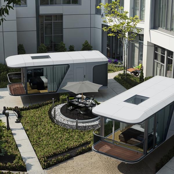 Maison Capsule Spatiale Personnalisable de Grade 10 Résistance au Vent, Excellente Adaptabilité et Conception Économe en Énergie
