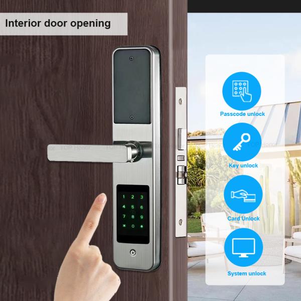 Smart Hotel Locks Grey / Black Hotel Smart Door Lock 2pcs Cards DC 6V Power Supply