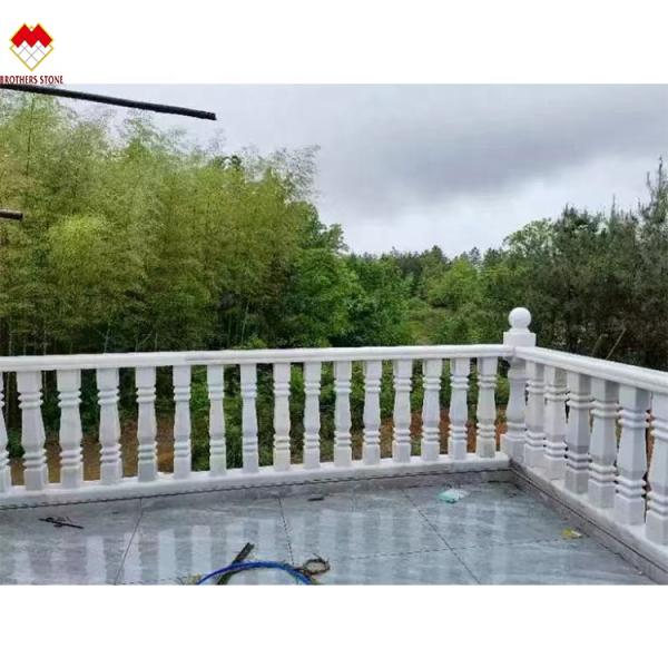 FOB/CNF Delivery Terms White Marble Handrail Porch Balcony Railing Balustrade for Villa