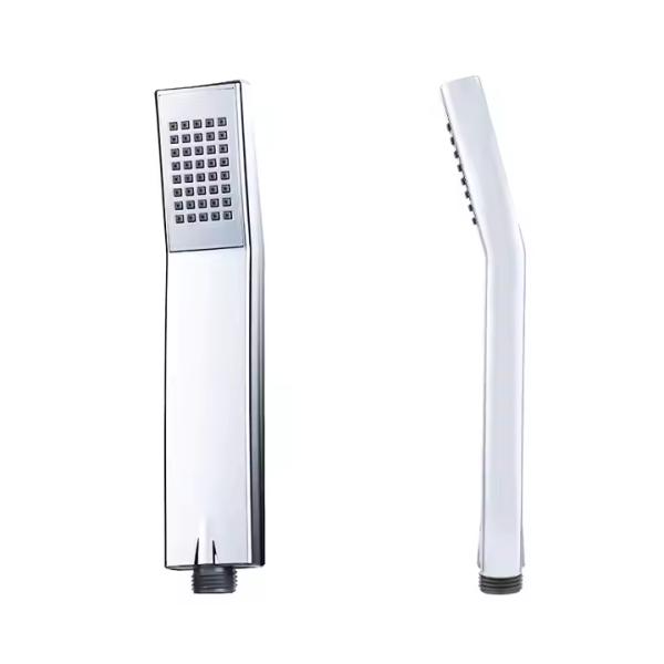 Square ABS Plastic Rainfall Handheld Shower Head With Handheld Sprayer Brushed Finish