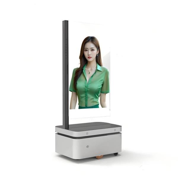 Pantalla OLED transparente de resolución 4K ultradelgada con batería recargable y señalización digital móvil