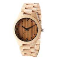 Montre-bracelet gravée par cadeau en bois imperméable d'anniversaire de montre de RoHS