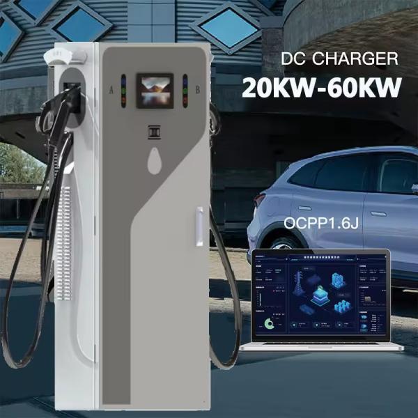 20kw 30kw 40kw 60kw 380V OCPP1.6J Estação Dc Carregador de Carros Elétricos Rápido GBT CCS1 CHAdeMO CCS2 Estação de Carregamento Ev