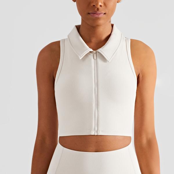 Front zipper fitness women's bra shock absorption sports vest