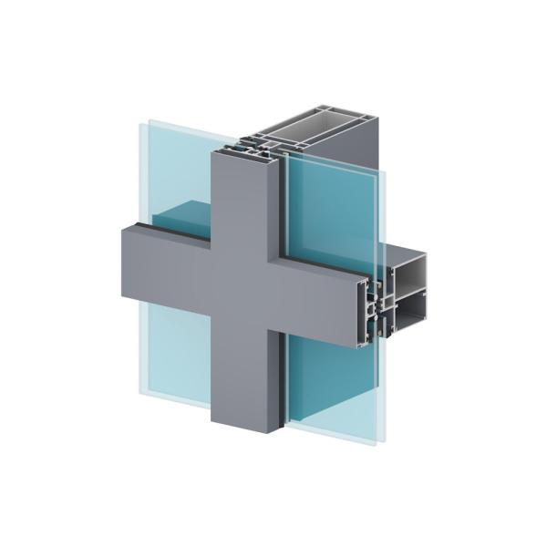 Штранг-прессование покрытое порошком алюминиевое профилирует алюминиевую стеклянную ненесущую стену