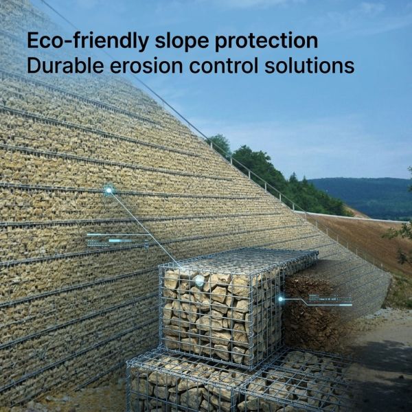 Heavy Duty UV Resistant Gabion Bags Polyethylene Riverbank Protection Geobag