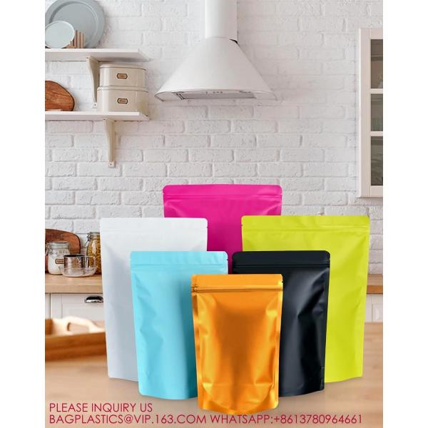 Golden Resealable Stand Up Bags,Smell Proof Pouch Sealable Foil Pouch Bags For Packaging