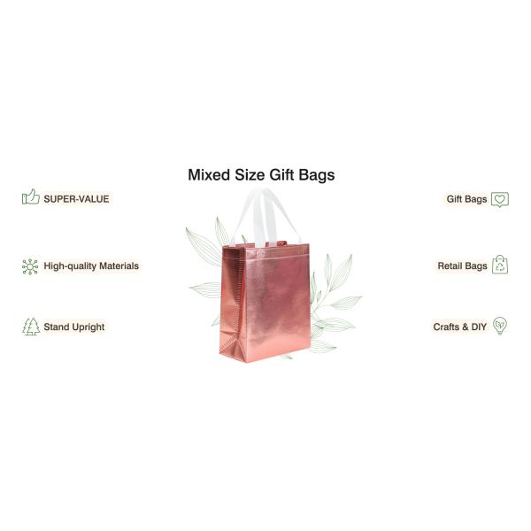 Colorful Gift Bags With Tissues – 9PCS Reusable Gift Bags Medium Size - Perfect As Goodie Bags, Birthday Gift Bag