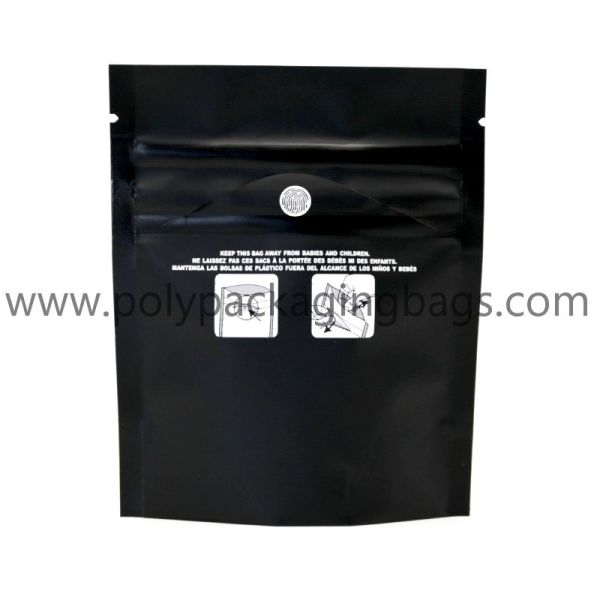 New style black matte smell proof plastic mylar stand up pouch child resistant exit ziplock bag