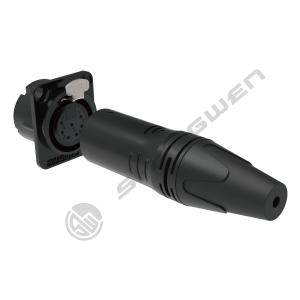 IP40 屋内オーディオケーブルプラグ 7ピン XLR メスソケットコネクタ、3.5mm 金メッキ導体シェル、高耐久性