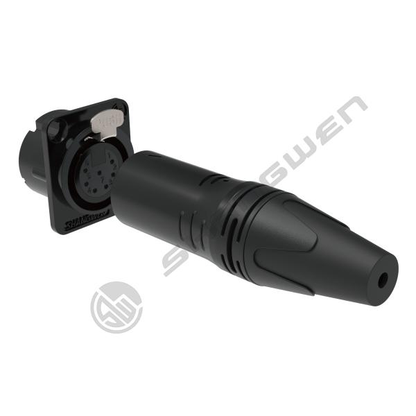 IP40 屋内オーディオケーブルプラグ 7ピン XLR メスソケットコネクタ、3.5mm 金メッキ導体シェル、高耐久性