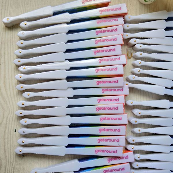 Customized Logo Bamboo Silk Hand Fans Wedding Favor Fan With Gift Box
