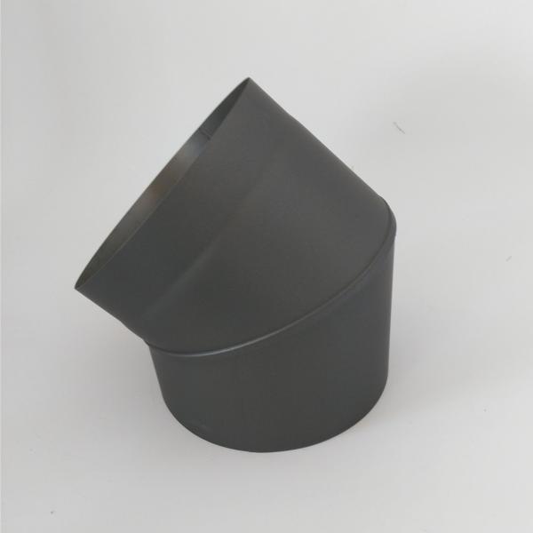 45 Degree Bend Black Chimney Pipe , Stainless Steel Single Wall Stove Pipe Wet V2
