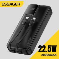 ESSAGER ES-D023 22.5W Digital Portable 20000mAh Power Bank with Cable