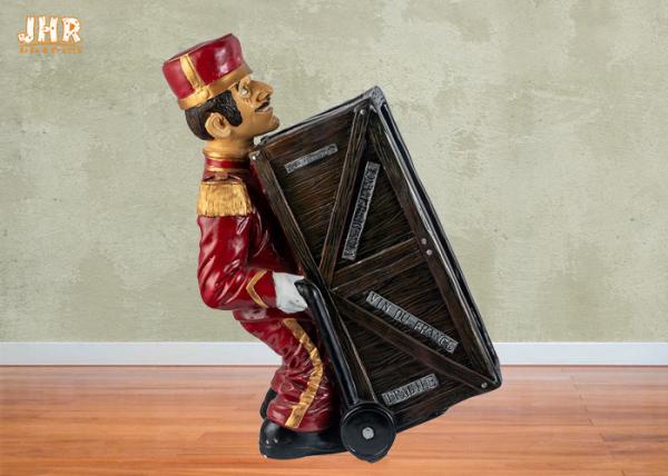 Antique Decorative Polyresin Statue Figurine Butler Sculpture Wine Bottle Rack