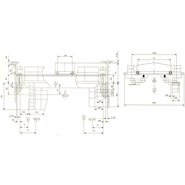 Electric Traveling Double Girder Overhead Cranes 16T For Repair Shops