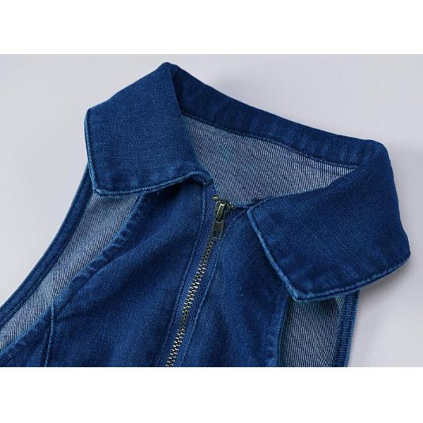 Джинсы женщин производителя одежды небольшого количества застегивают на молнию безрукавное v - комбинезон джинсовой ткани талии шеи высокий