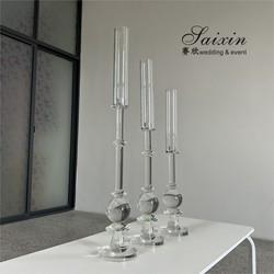 High Quality Candle Holder 3 pcs Set Crystal Wedding Decor Supplies Tall Centerpiece Crystal Candle Holder