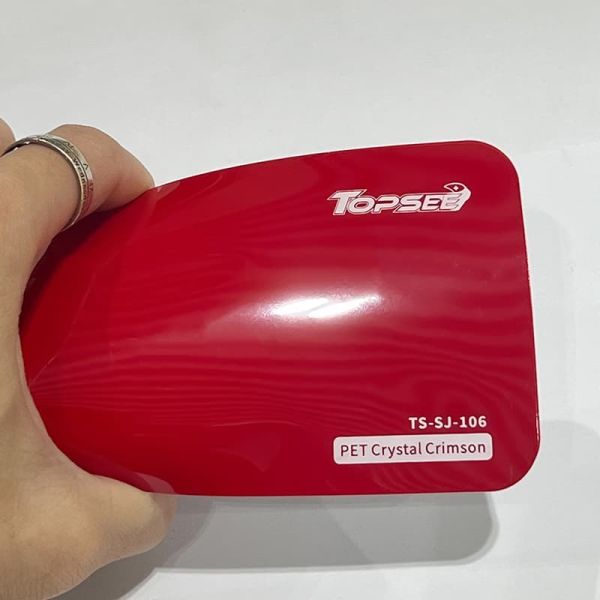 PET Crystal Crimson TPU Color PPF 7mil Gloss Self-Healing Anti-Scratch Red Film