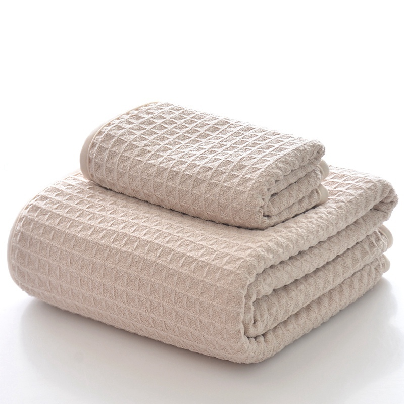 Custom Logo 400gsm Big Waffle Weave Microfiber Bath Towels 90x180cm
