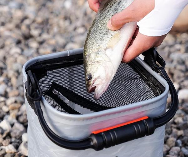 Portable Fishing Water Pail for Camping Traveling Hiking Fishing Boating Gardening with 4.5 Meters Rope