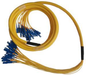 24 Fiber Breakout Optical Fiber Patch Cord PVC Jacket , Universal Fiber Optic Jumper