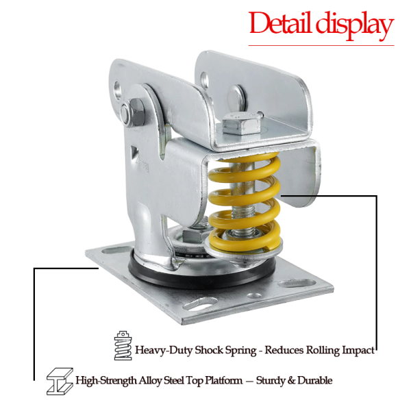 Wear Resistant Heavy Duty Caster Wheels PU Spring Castor Non Marking Industrial Casters 5'' Swivel Food Processing Bakery