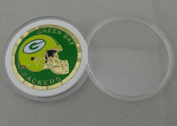 Green Bay Packers  Personalized Coins By Brass Struck With PVC Bag Packing
