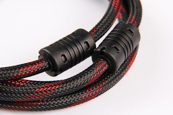 Red and black Wire Audio Link Cable , HDMI Cable 1080P HD line OD 7.3mm
