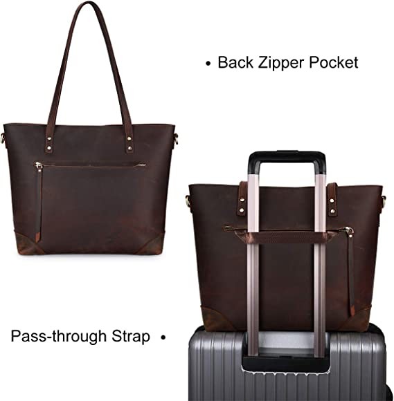 S-Zone PU Vintage Leather Shoulder Purse Bag Includes Drawstring