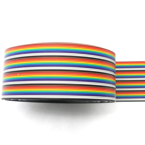 Customized Rainbow Harness Flat Ribbon Cable with PVC Insulation and 1.27mm Pitch IDC Connectors