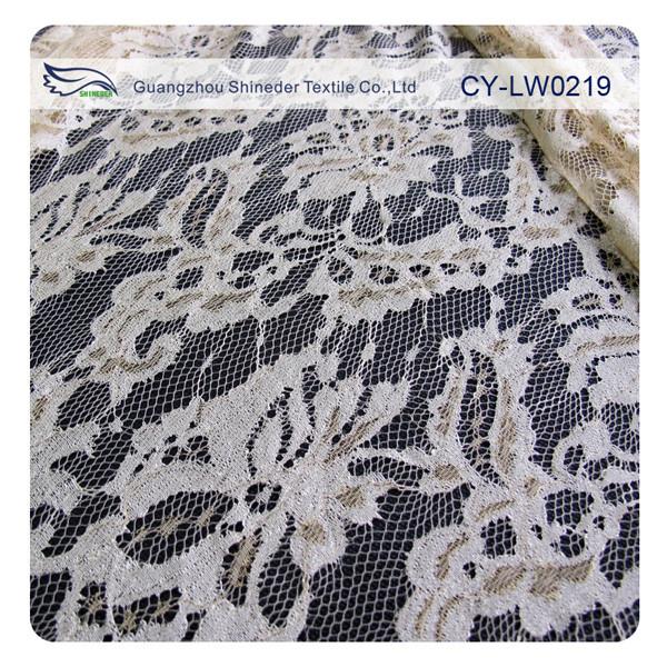Eco Friendly Lace Metallic Nylon Fabric For Apparel Black CY-LW0219