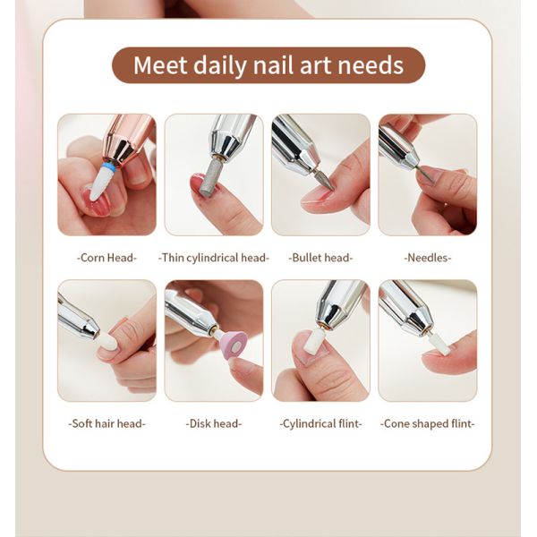 Best Selling Electric Nail Drill Rechargeable ABS Compact Fully Automatic Intelligent High-speed Dust-proof Handheld Pen Home