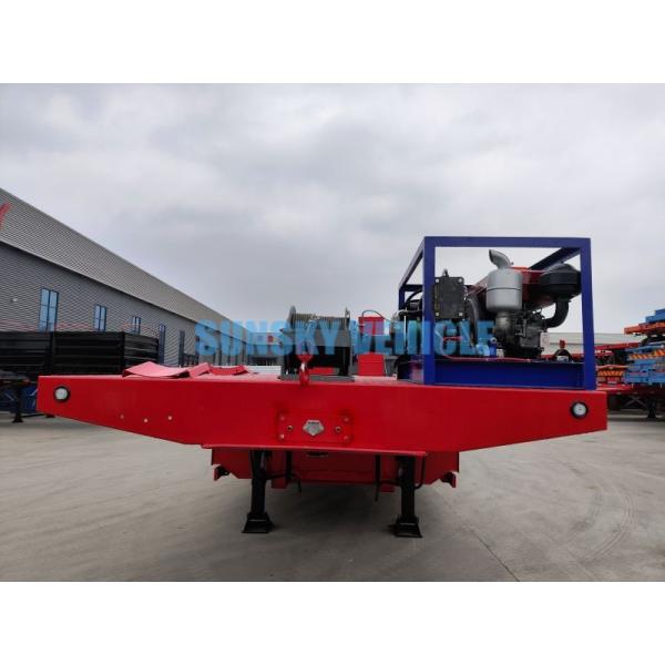 30 Tons 3 Axles Custom Lowboy Trailers Flat Deck Type With Spring Suspension