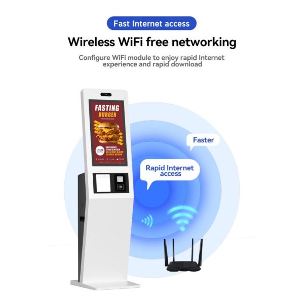32 Inch Desktop Square Self Service Kiosk Windows 11 Kiosks in Restaurant Ordering Table