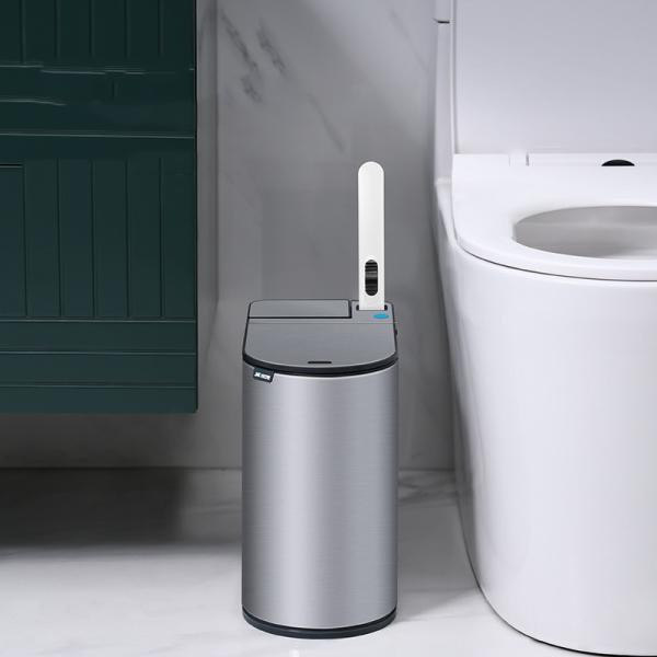 Automatic Household Toilet with Lid Narrow Paper Basket Sewn Disposable Toilet Brush Intelligent Induction Sensor Garbage Can