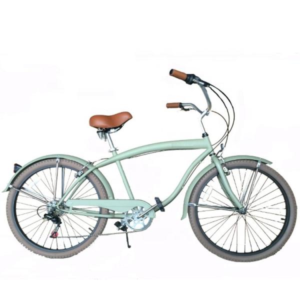 Double V Brake 26 2.125 White Wall Tire Hi-Steel Frame Shimano 7 Speed OEM Customized Adult Men CE CPSC USA Market Beach Cruiser Bicycle