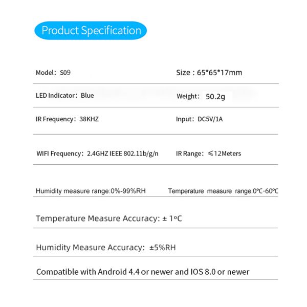 SIXWGH 3-in-1 Smart Home Automation Device Tuya Wi-Fi IR Remote Control LCD Screen Temperature Humidity Sensor Voice Control