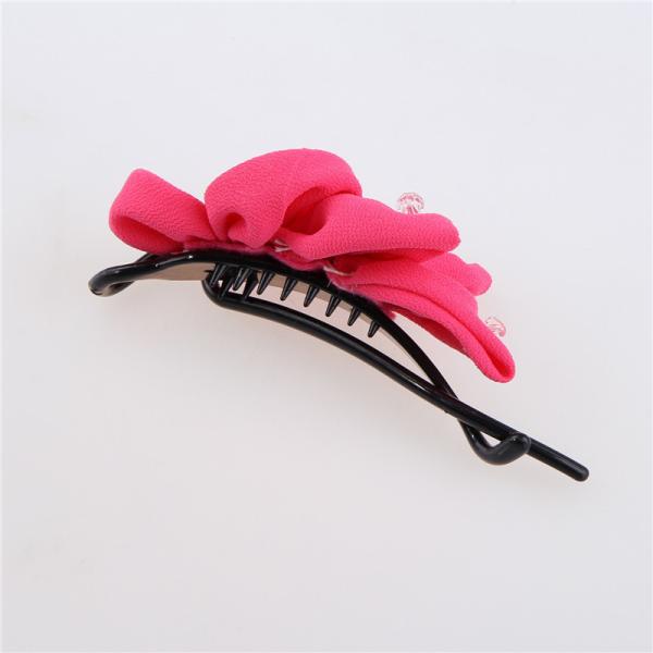 Various Sizes Fabric Flower Hair Accessories Red Satin Flower Hair Clips Durable