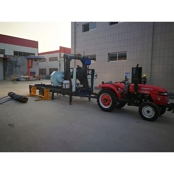 La banda del motor de gasolina vio la madera horizontal el cortar de la serrería portátil automática