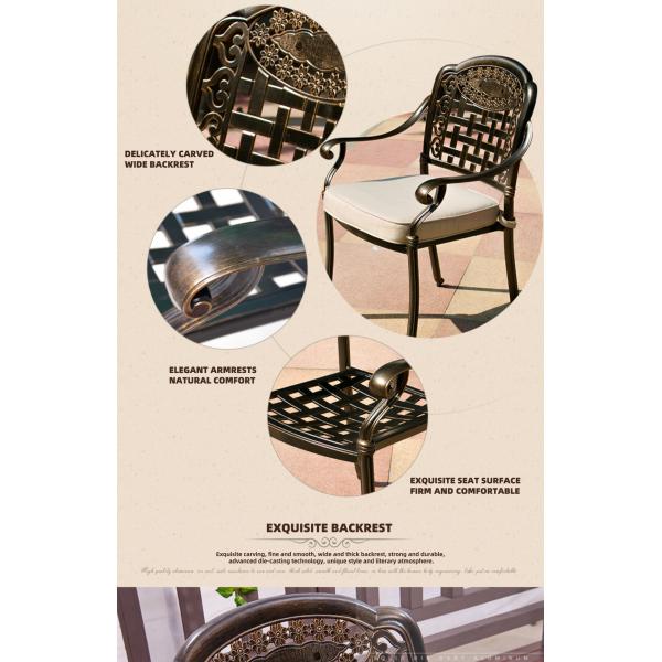 Courtyard Cast Aluminum Patio Barbecues Table And Chairs Sets