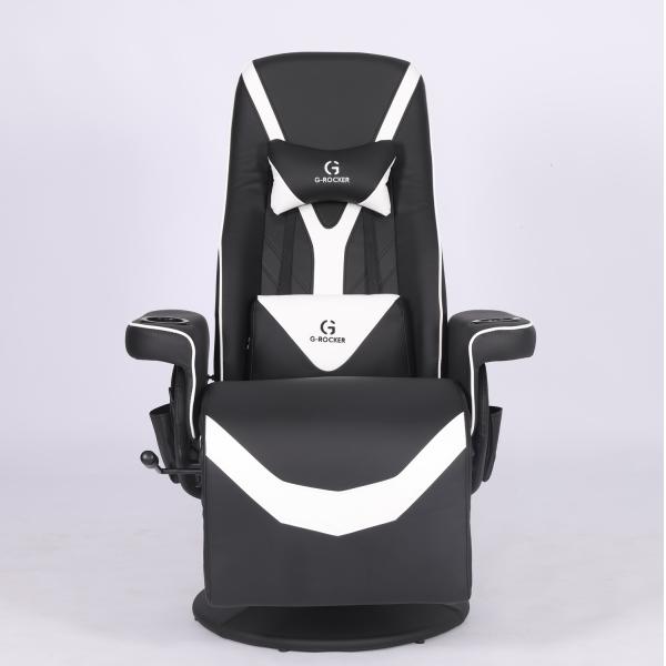ANJI Directly Ergonomic PU Leather Reclining Gaming Sofa with Cup Holder and Footrest