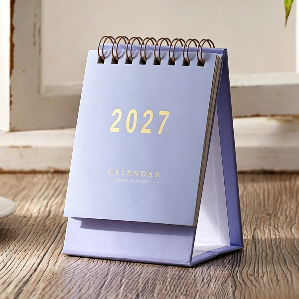Mini Desk Calendars 2027 Morandi Color Standing Planner For Office Desk