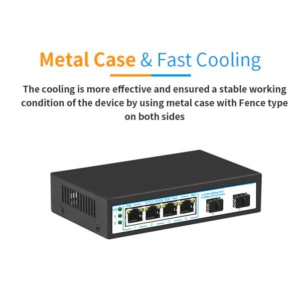 250W переключатель Dante Poe переключателя Poe портов наивысшей мощности 4 быстрый охлаждая