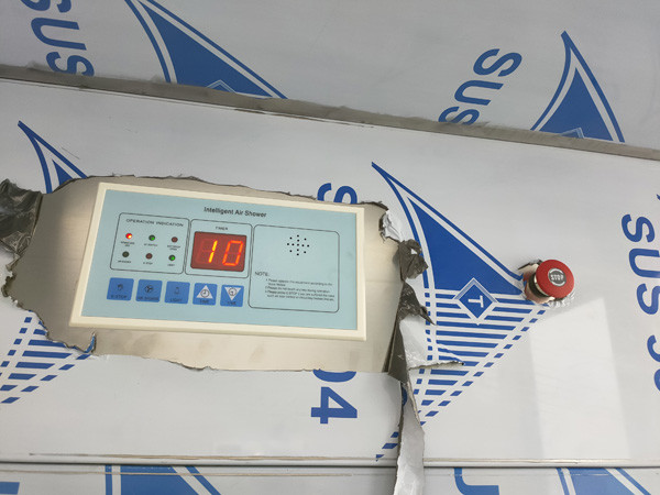 Two Person Stainless Steel Air Shower With Auto Double Leaf Sliding Doors