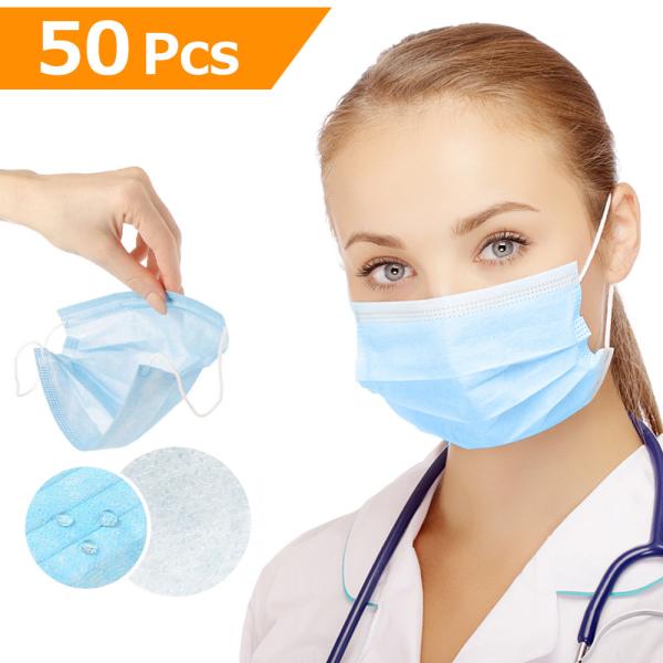 Manufacturer CE FDA in stock earloop anti dust virus Non-woven 3-ply disposable face mask